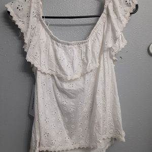 White Roommates blouse.
